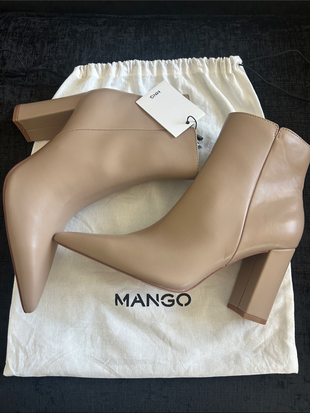 NEW Mango Ankle Boots Brun EUR 38 US 7.5 Women’s Shoes with shoe bag